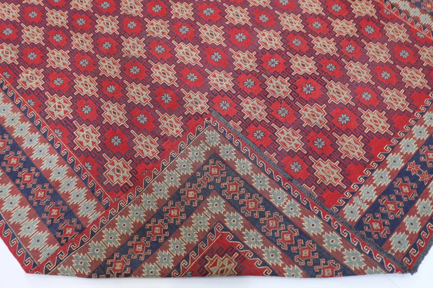 217 x 305 cm | Sumak Afghan Tribal Hand Knotted Kilim
