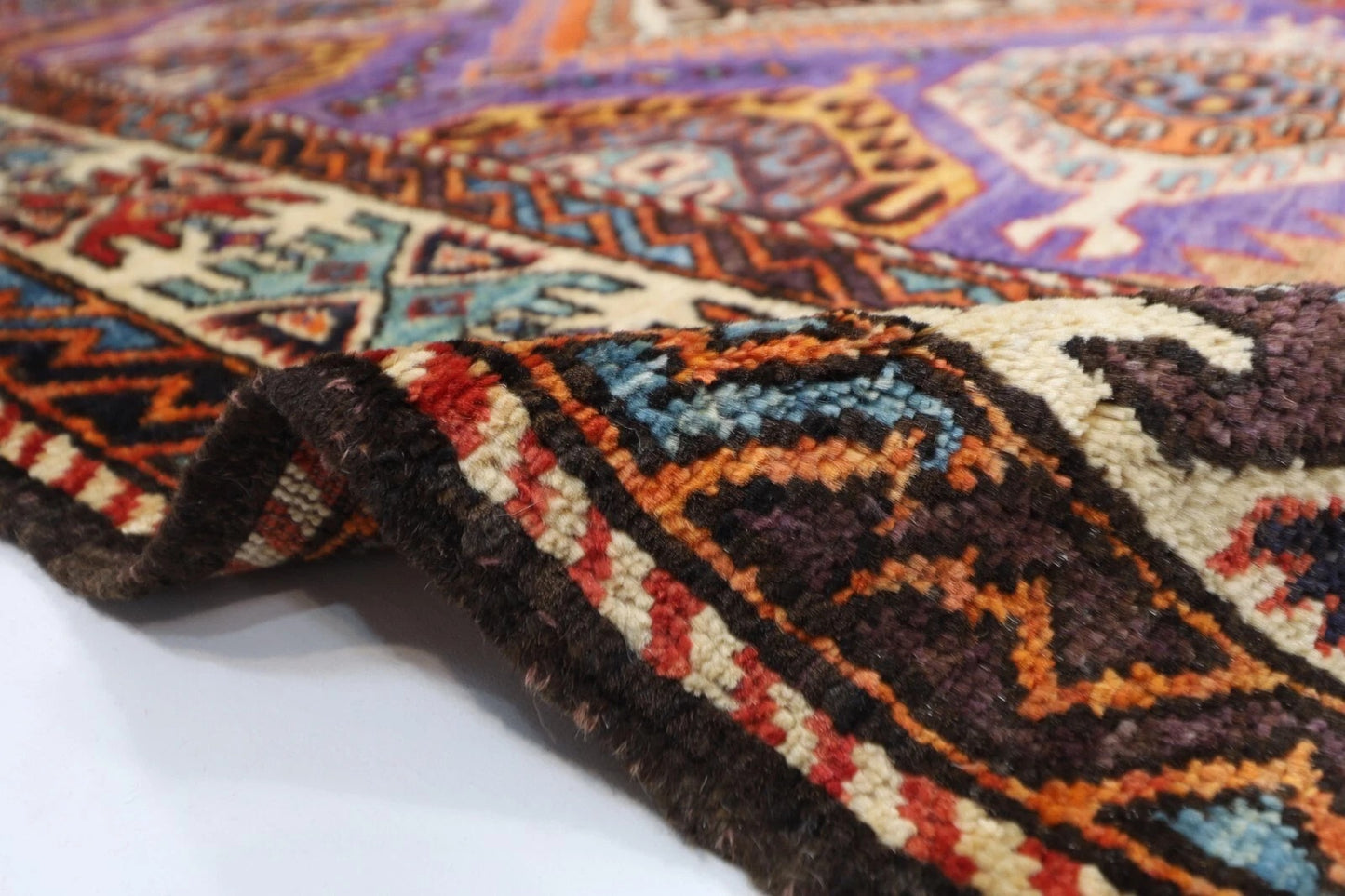 160 x 226 cm | Purple Afghan Tribal Hand Knotted Veg Dye Wool carpet