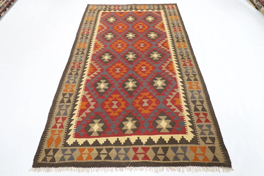 157 x 250 cm | Flat Weave Afghan Tribal Hand Knotted Veg Dye Wool Carpet