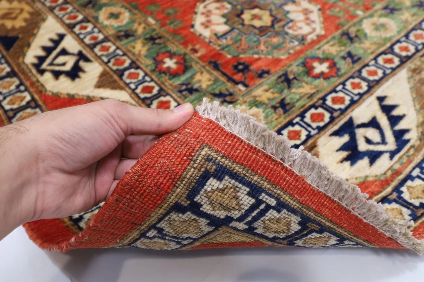 184 x 240 cm | Ersari Afghan Tribal Hand Knotted Veg Dye Wool Carpet