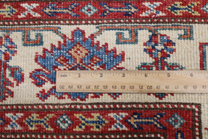 149 x 208 cm | Kazak Afghan Tribal Hand Knotted Veg Dye Wool Carpet