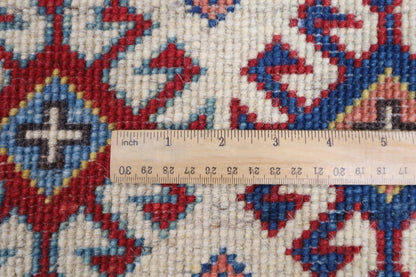 177 x 248 cm | Kazak Afghan Tribal Hand Knotted Veg Dye Wool Carpet