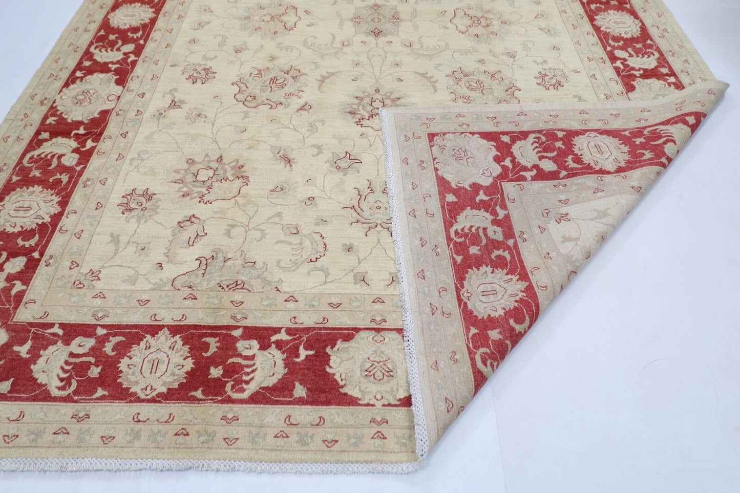303 x 416 cm | Beige Chobi Afghan Tribal Hand Knotted Carpet
