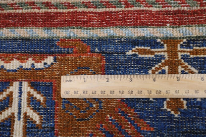 196 x 299 cm | Striped Afghan Tribal Hand Knotted Carpet