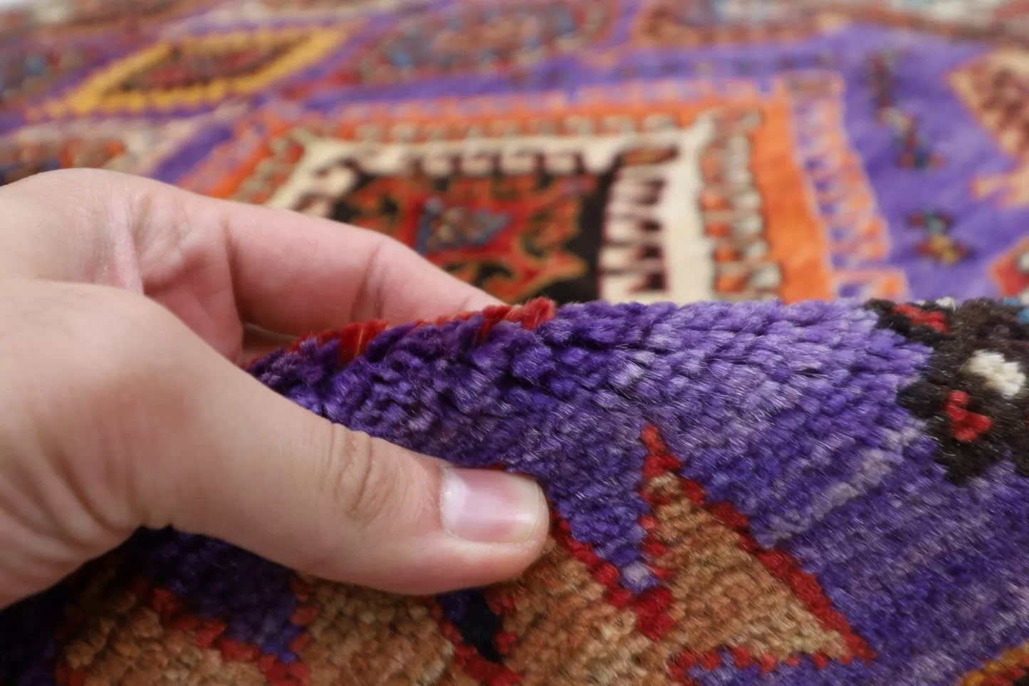 160 x 226 cm | Purple Afghan Tribal Hand Knotted Veg Dye Wool carpet