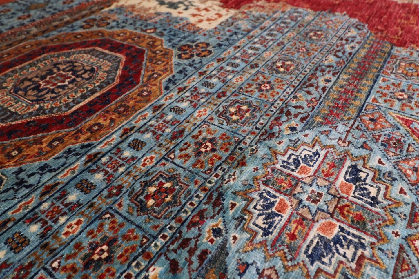 363 x 452 cm | Abstract Mamluk Afghan Tribal Hand Knotted Carpet