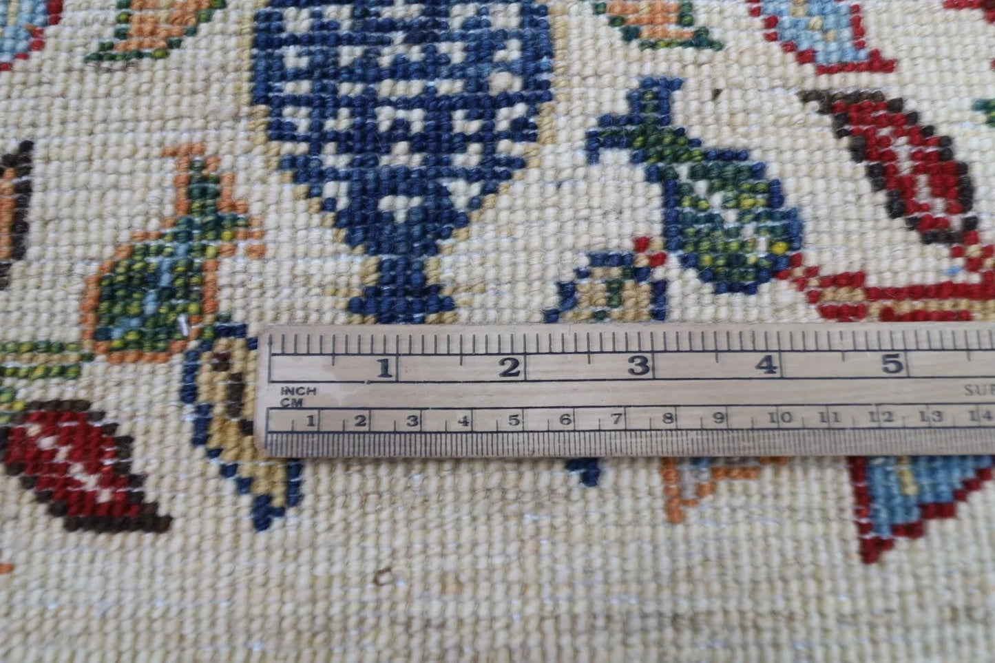 176 x 245 cm | Beige Afghan Tribal Hand Knotted Veg Dye Wool Carpet