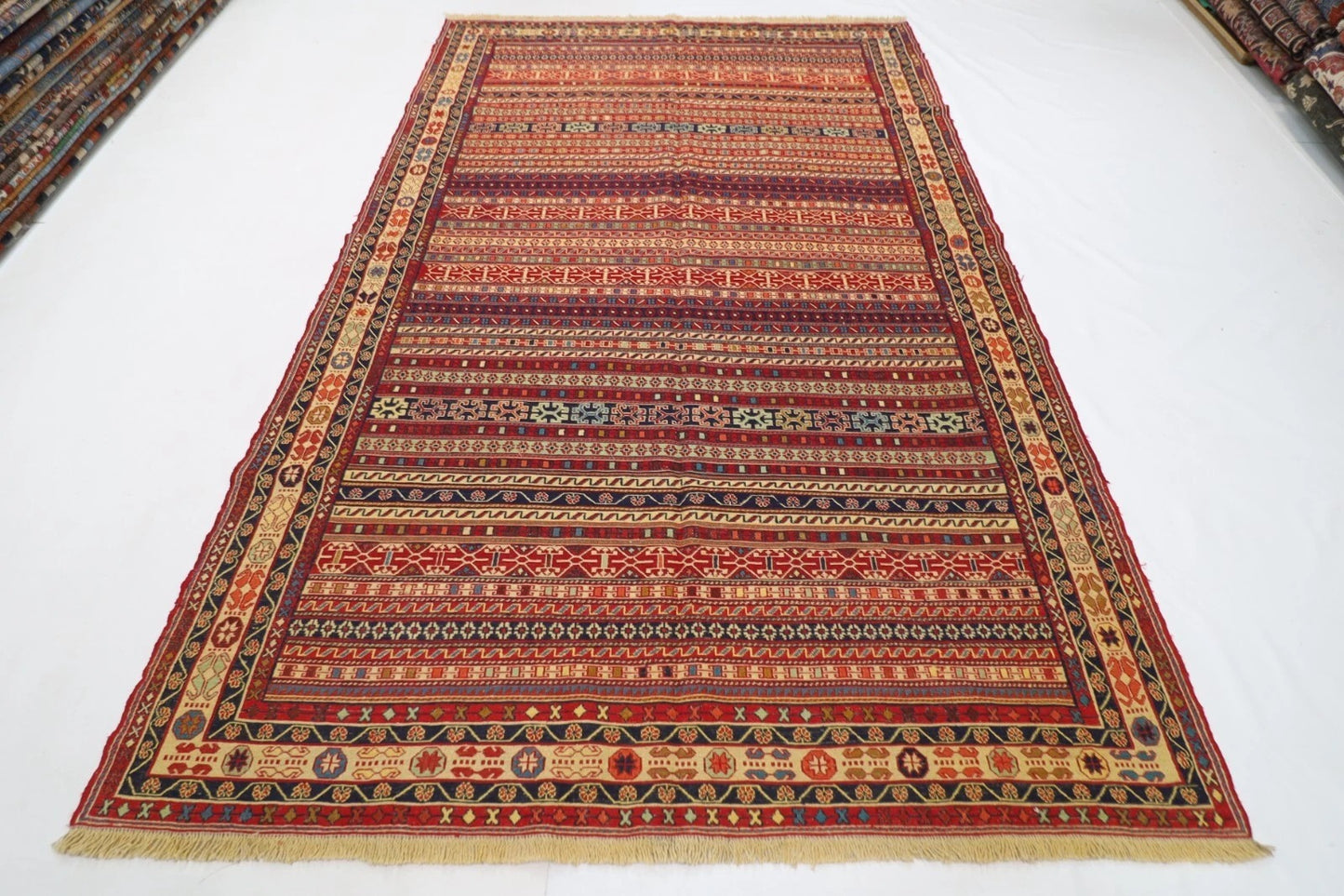 192 x 298 cm | Flat Weaved Kilim Tribal Hand Knotted Carpet