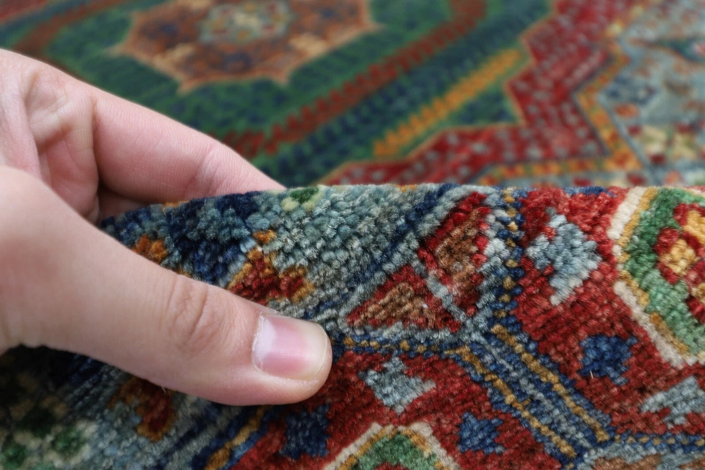 174 x 246 cm | Mamluk Afghan Tribal Hand Knotted Veg Dye Wool Carpet