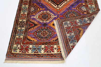 160 x 226 cm | Purple Afghan Tribal Hand Knotted Veg Dye Wool carpet