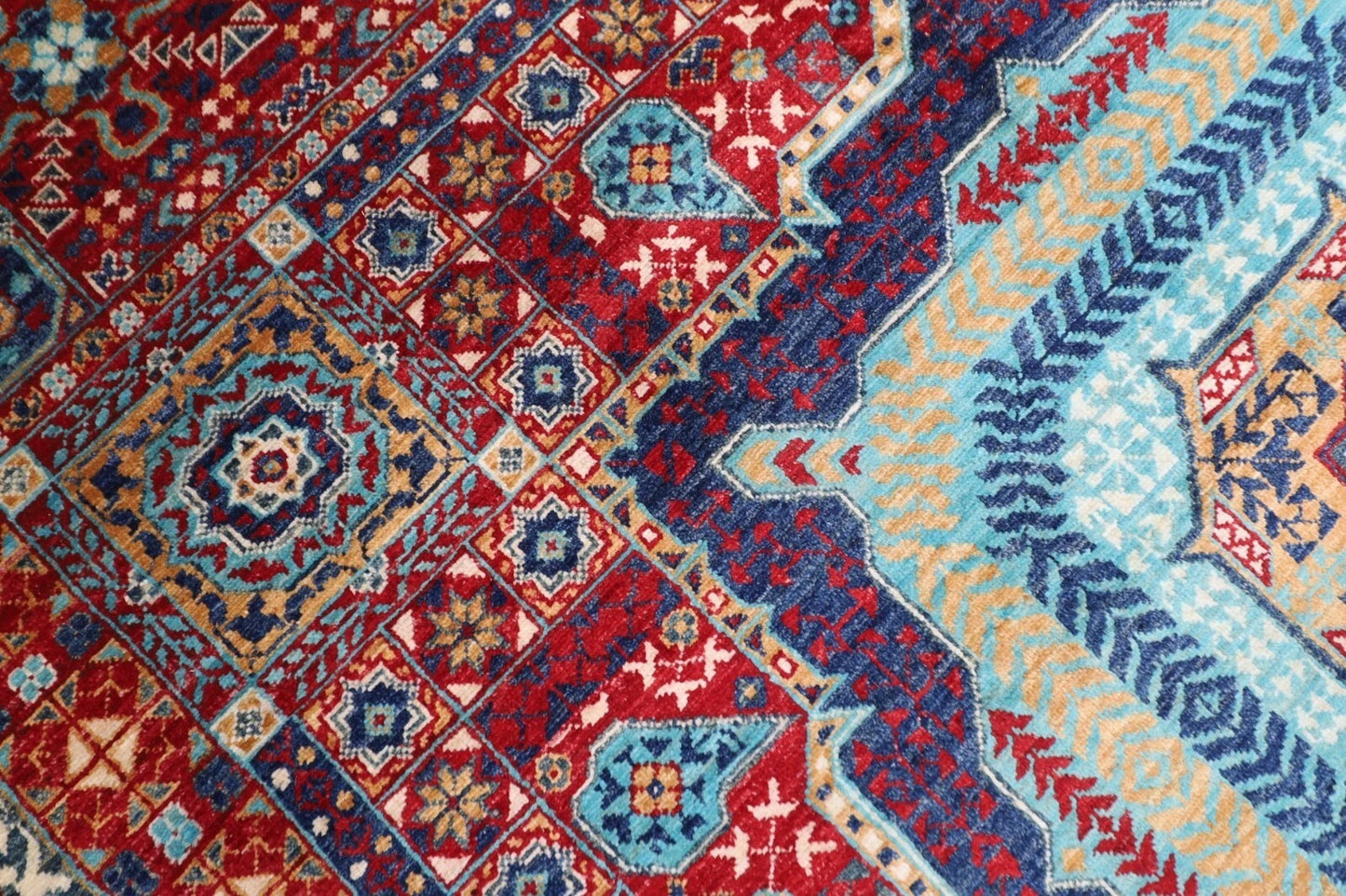249 x 294 cm | Mamluk Afghan Tribal Hand Knotted Carpet