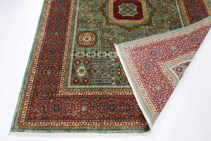 179 x 241 cm | Mamluk Afghan Tribal Hand Knotted Veg Dye Wool Carpet