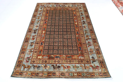 171 x 231 cm | Pazyryk Afghan Tribal Hand Knotted Veg Dye Wool Carpet