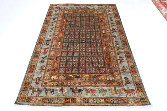 171 x 231 cm | Pazyryk Afghan Tribal Hand Knotted Veg Dye Wool Carpet