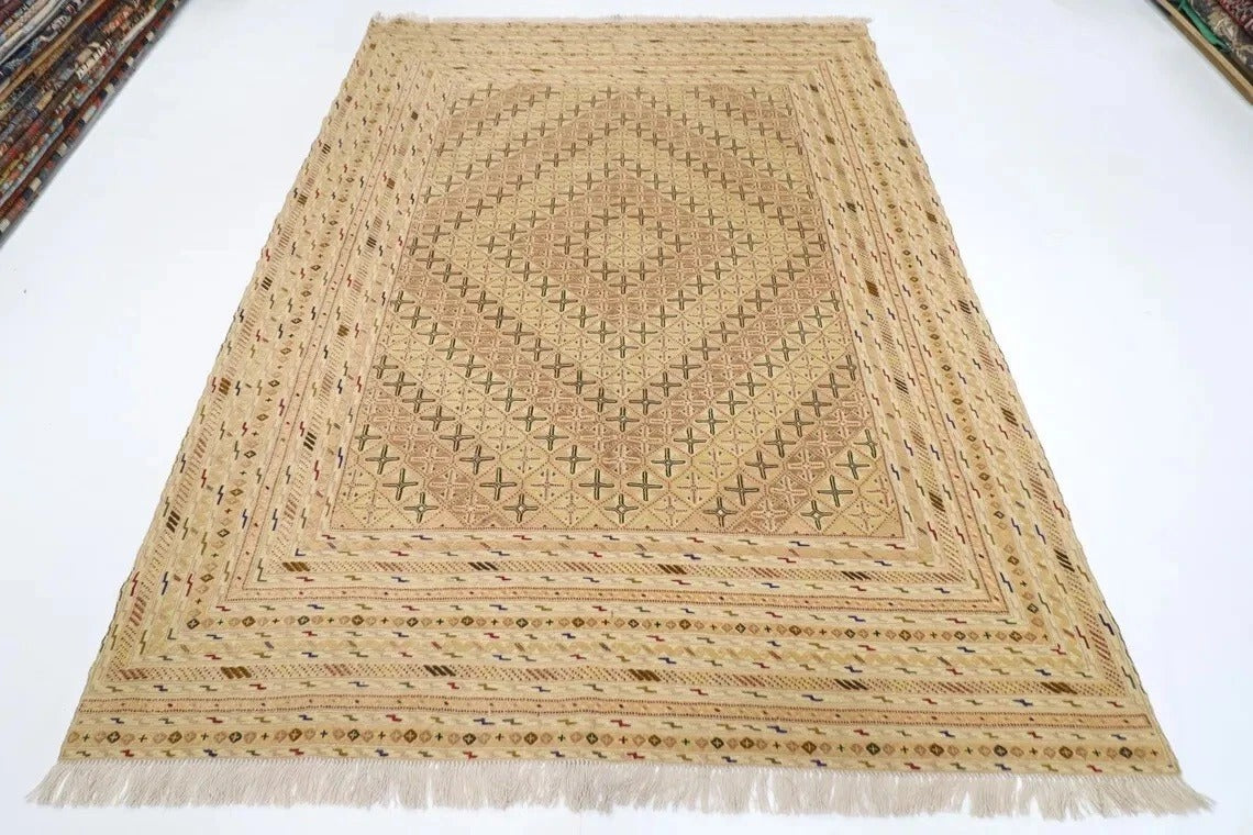 202 x 276 cm | Carpet Kilim Afghan Tribal Hand Knotted Carpet