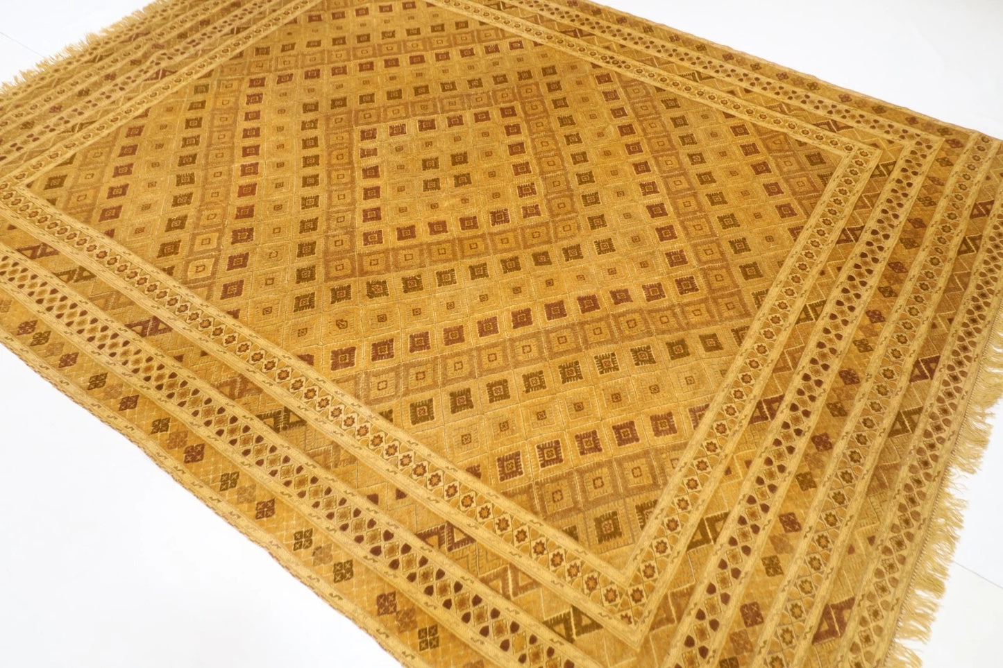208 x 276 cm | Flat Weaved Carpet Kilim Afghan Tribal Hand Knotted Carpet