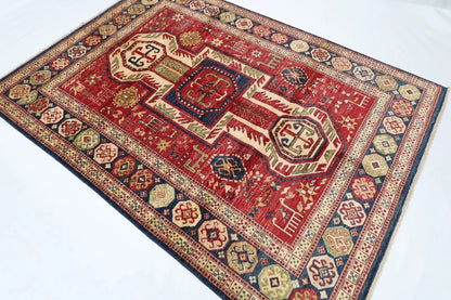173 x 238 cm | Serapi Afghan Tribal Hand Knotted Veg Dye Wool Carpet