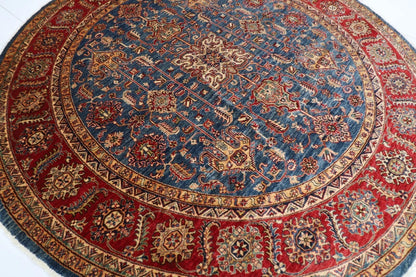 300 x 309 cm | Kazak Afghan Tribal Hand Knotted Wool Round Carpet