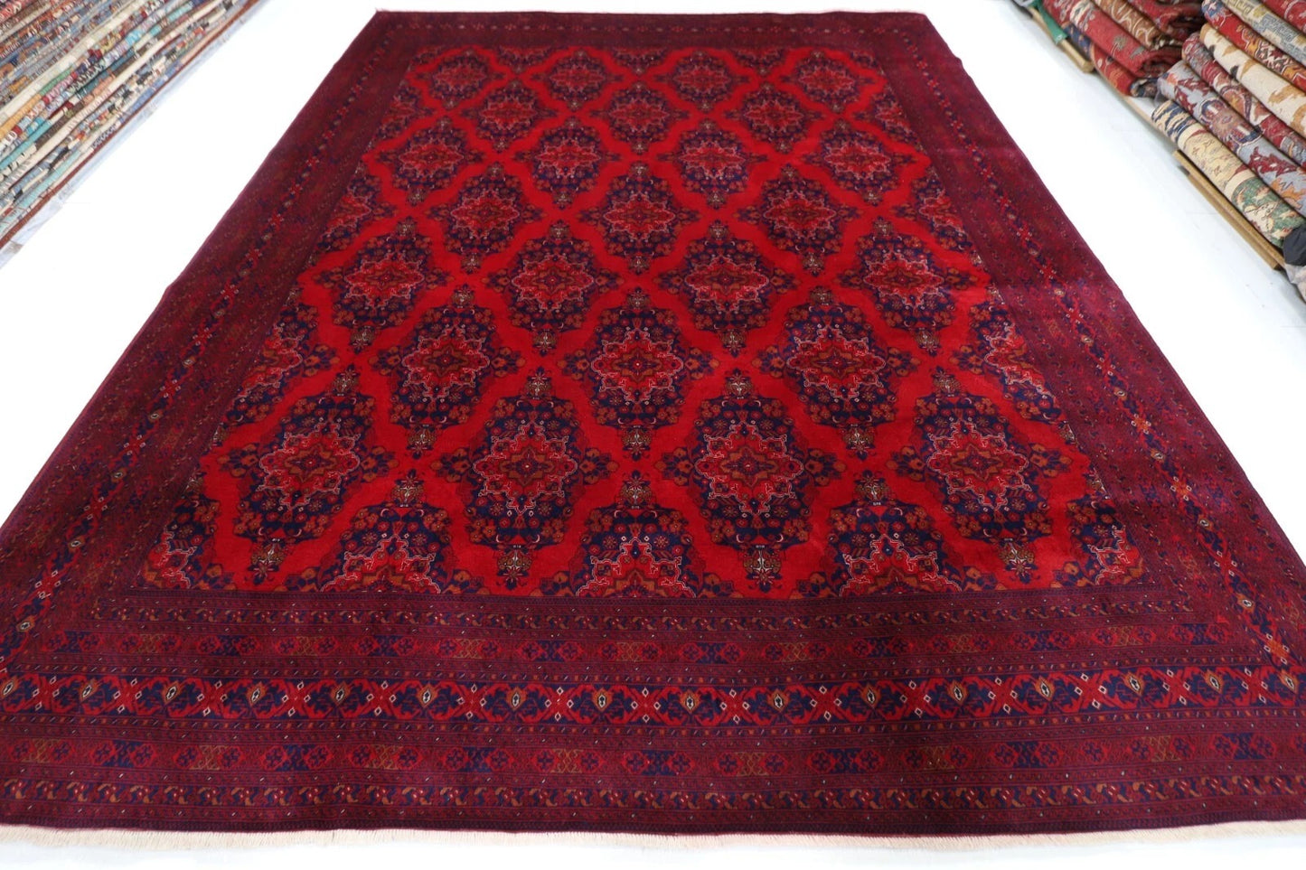 295 x 377 cm | Fine Belgic Afghan Tribal Hand Knotted Carpet