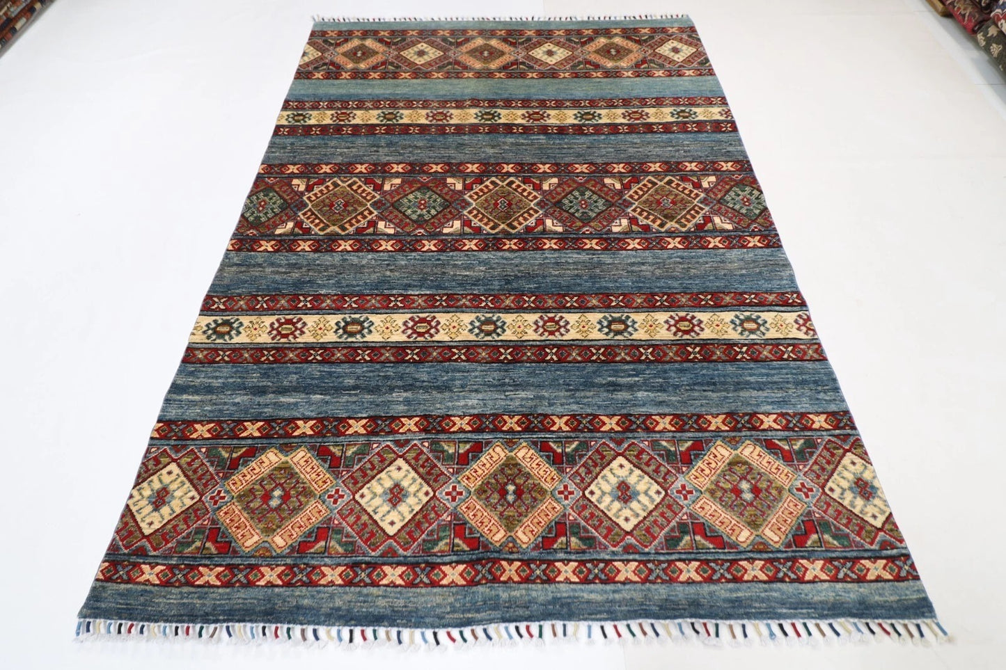 170 x 250 cm | Khorjun Afghan Tribal Hand Knotted Veg Dye Wool Carpet
