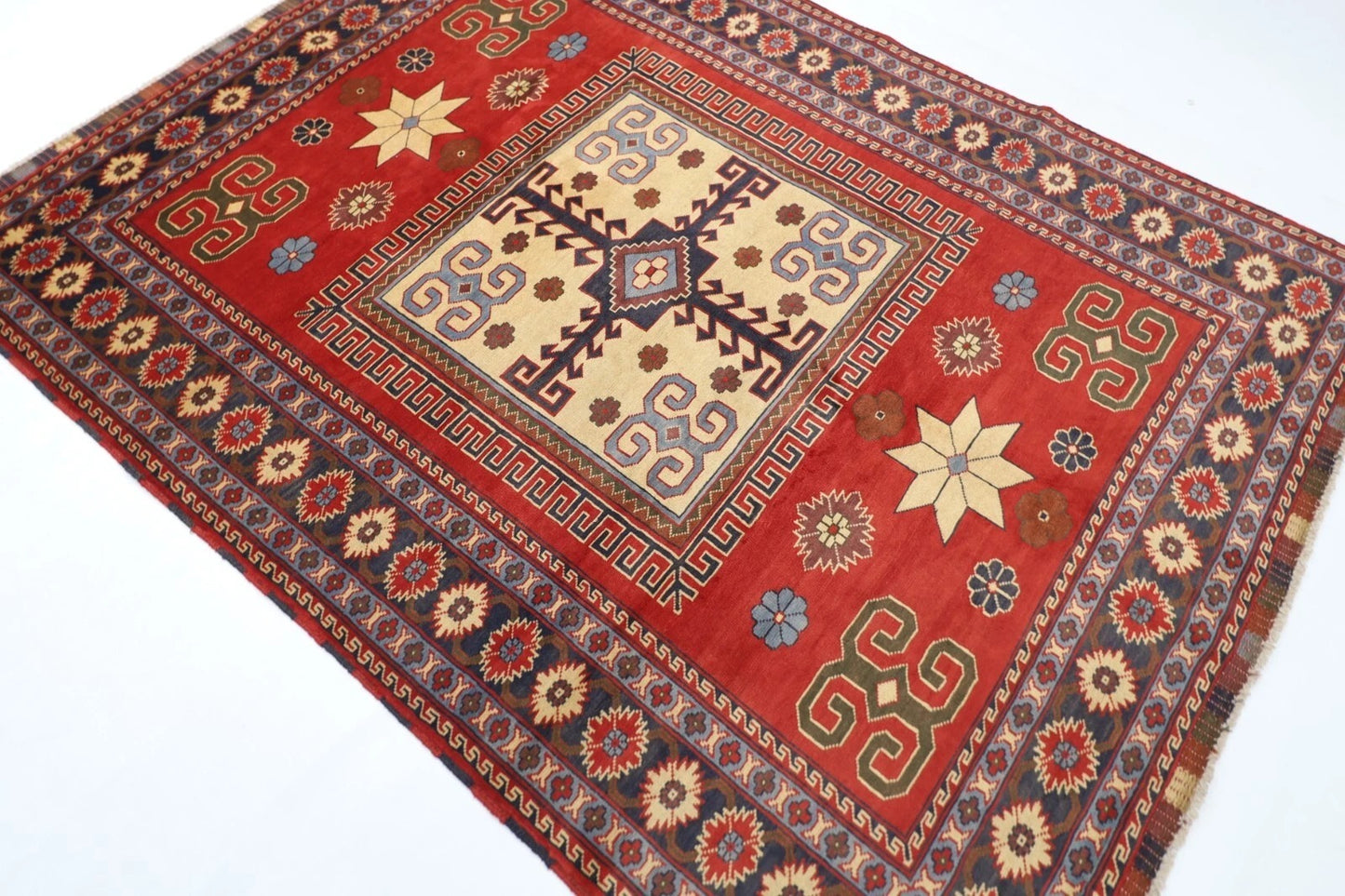 174 x 234 cm | Maranoce Afghan Tribal Hand Knotted Veg Dye Wool Carpet