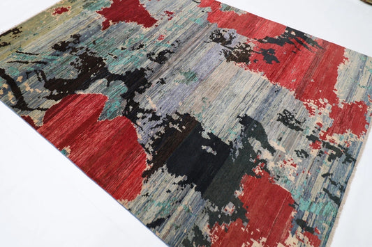 197 x 288 cm | Abstract Afghan Tribal Hand Knotted Carpet
