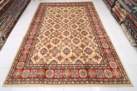 305 x 424 cm | Yakkish Beige Afghan Tribal Hand Knotted Carpet