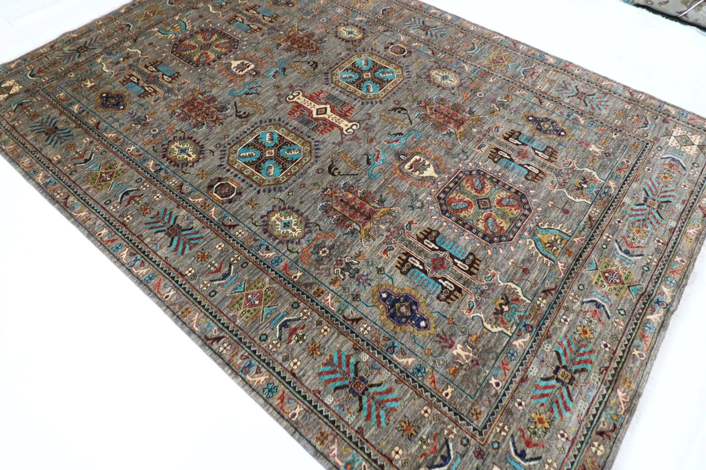 207 x 293 cm | Waziri Afghan Tribal Hand Knotted Carpet