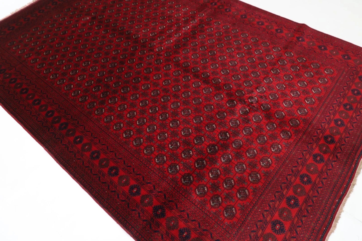 200 x 291 cm | Fine Mori Bokhara Afghan Tribal Hand Knotted Carpet