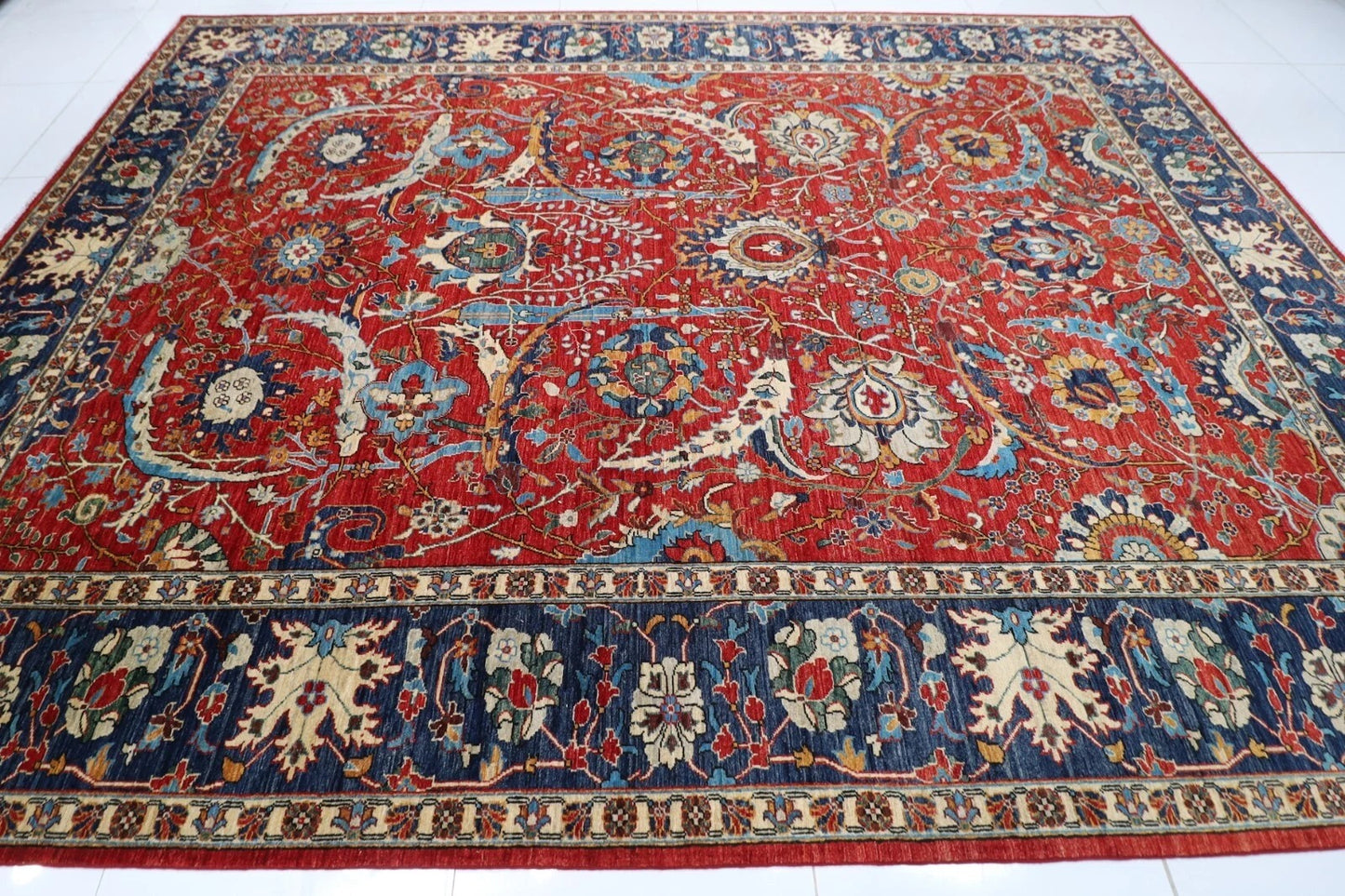 306 x 412 cm | Sickle Leaf Afghan Hand Knotted Carpet