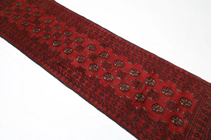 78 x 290 cm | Bokhara Afghan Tribal Hand Knotted Wool Runner
