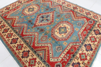 240 x 295 cm | Kazak Yakkish Afghan Tribal Hand Knotted Carpet