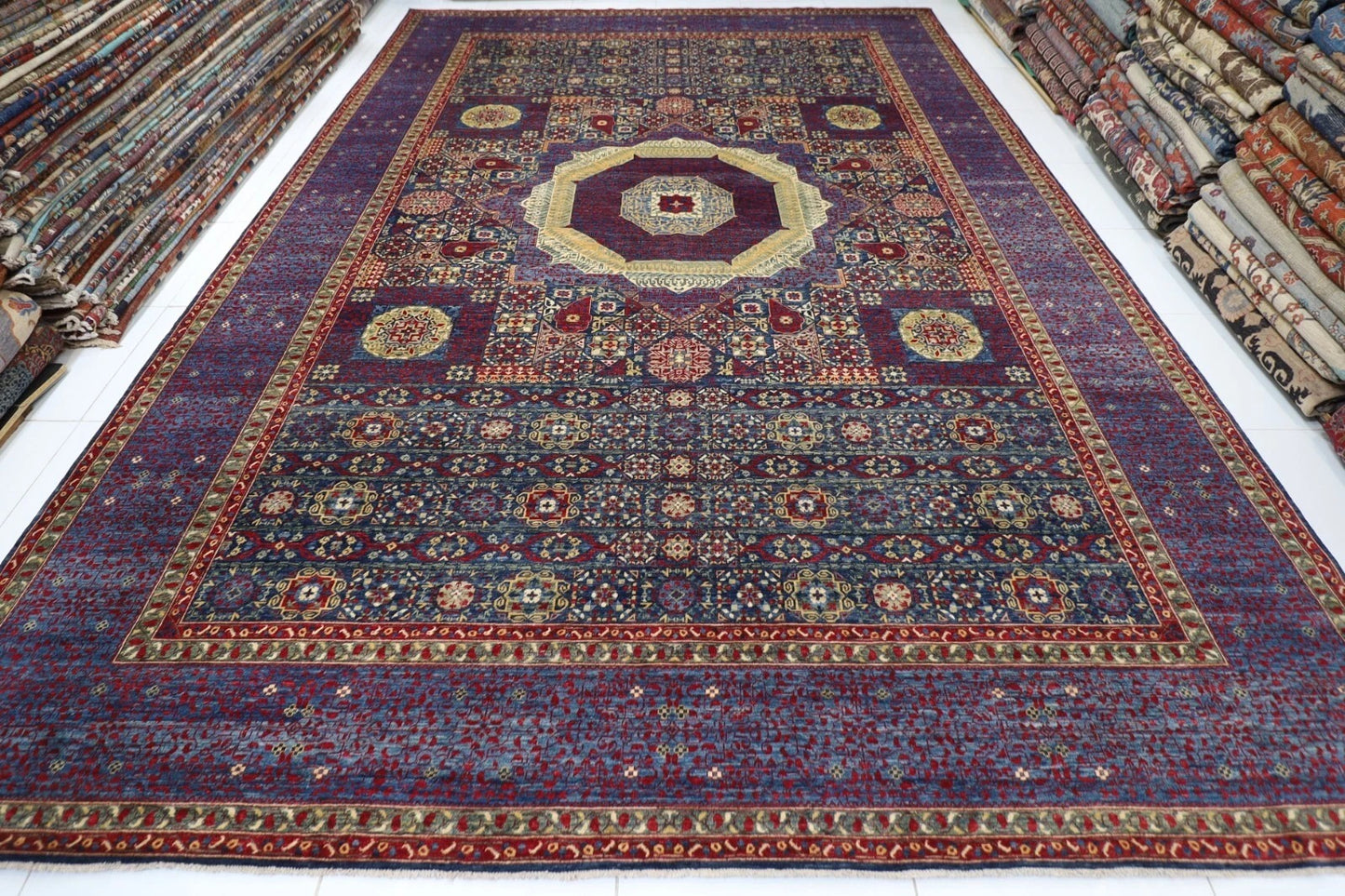 368 x 528 cm | Mamluk Afghan Tribal Hand Knotted Carpet