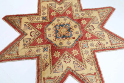 200 x 200 cm | Kazak Afghan Tribal Hand Knotted Wool Carpet