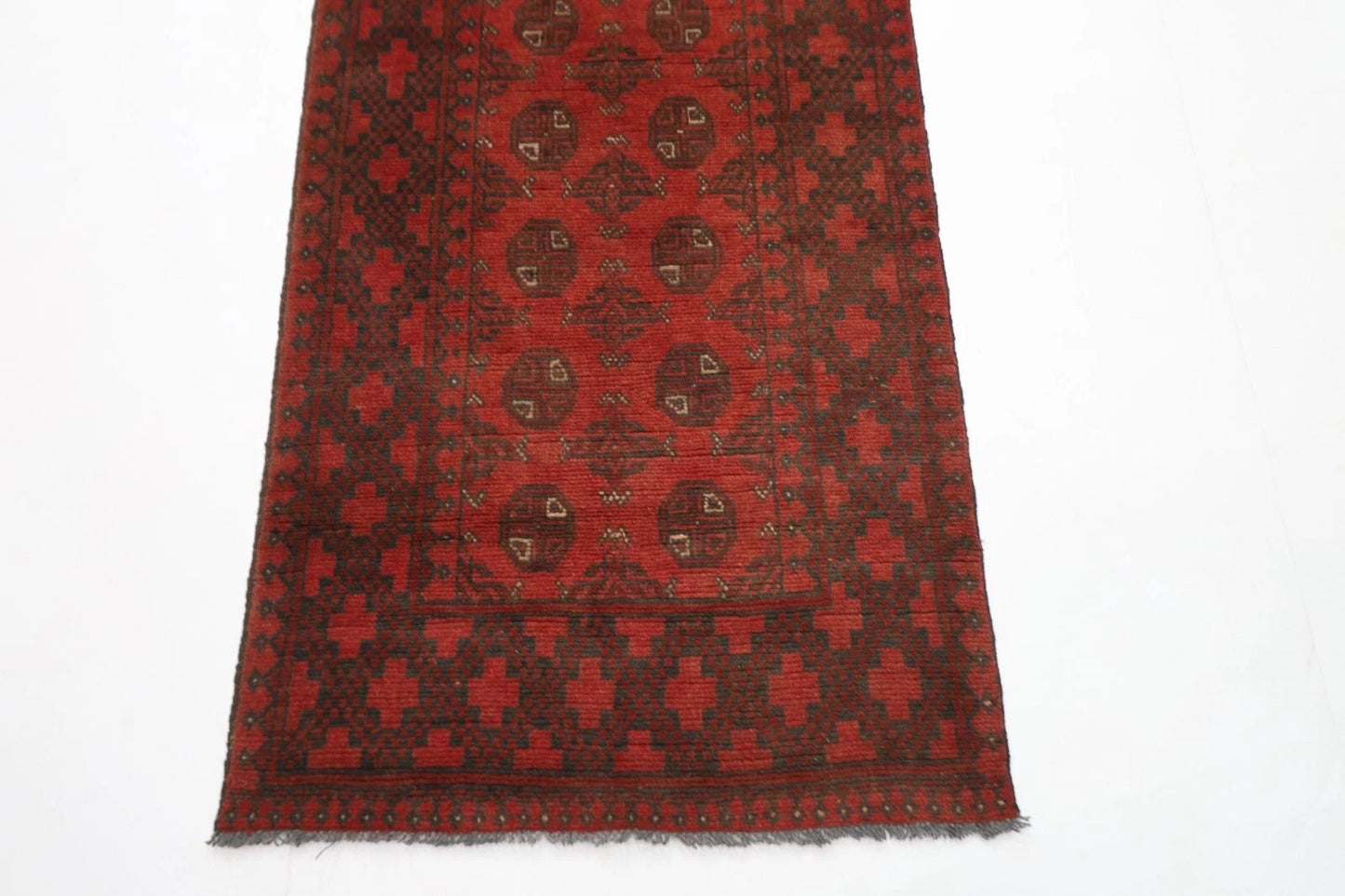 75 x 280 cm | Bokhara Afghan Tribal Hand Knotted Wool Runner