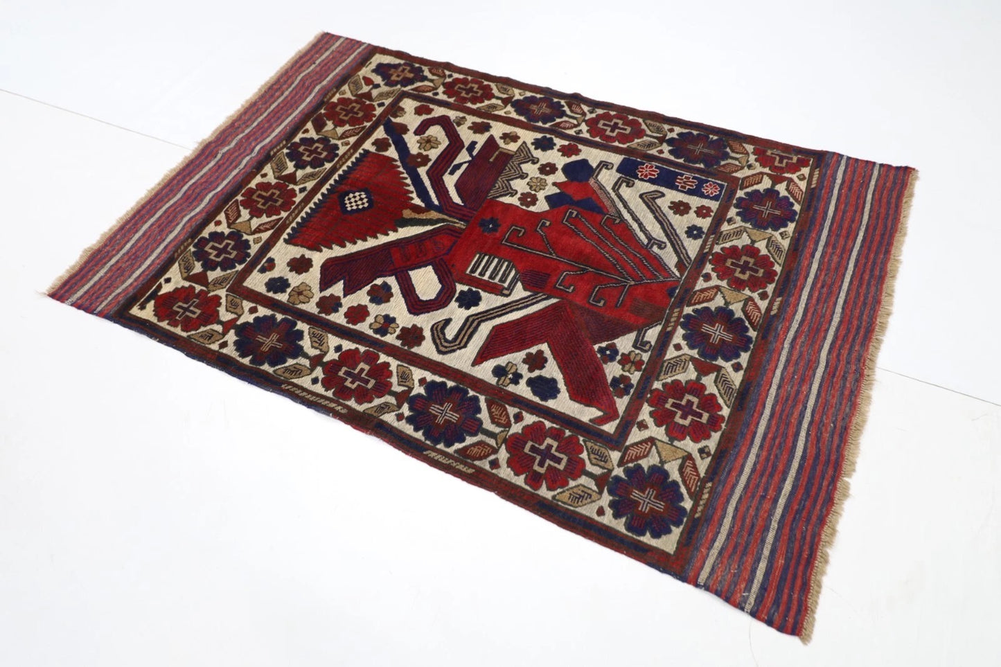 120 x 180 cm | Afghan Tribal Hand Knotted Veg Dye Wool carpet