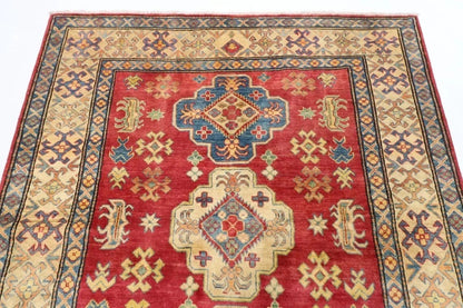 153 x 183 cm | Kazak Tribal Hand Knotted Veg Dye Wool Carpet