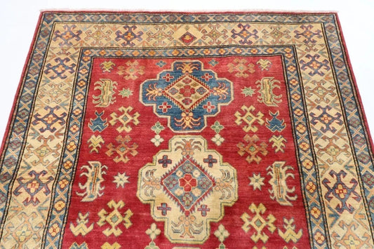 153 x 183 cm | Kazak Tribal Hand Knotted Veg Dye Wool Carpet
