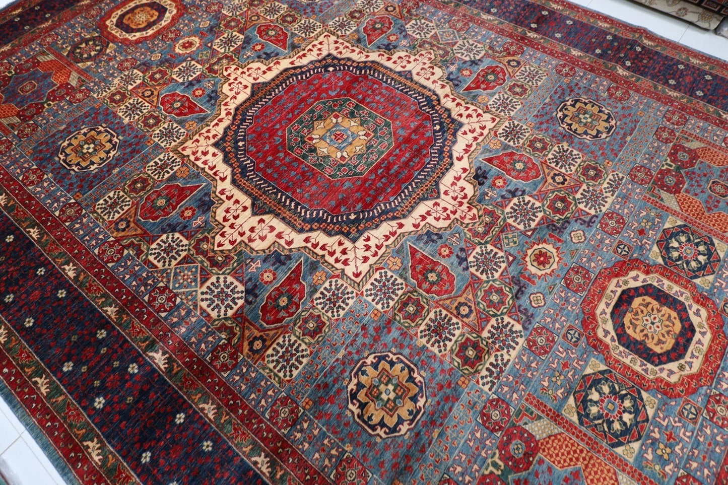 374 x 543 cm | Mamluk Afghan Tribal Hand Knotted Carpet