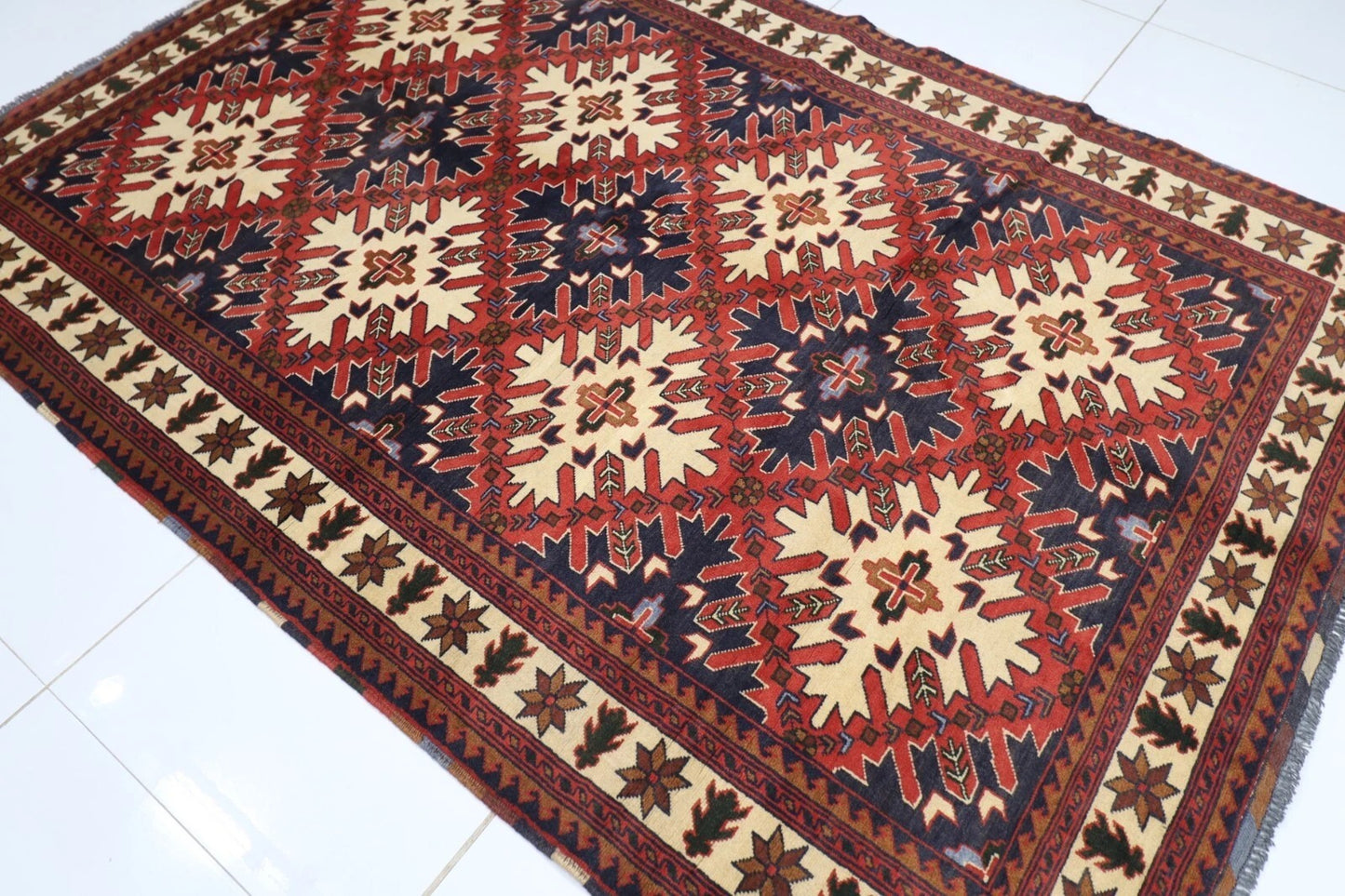 176 x 256 cm | Maranoce Afghan Tribal Hand Knotted Veg Dye Wool Carpet