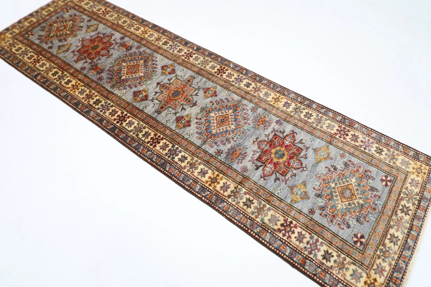82 x 271 cm | Kazak Afghan Tribal Hand Knotted Wool Runner