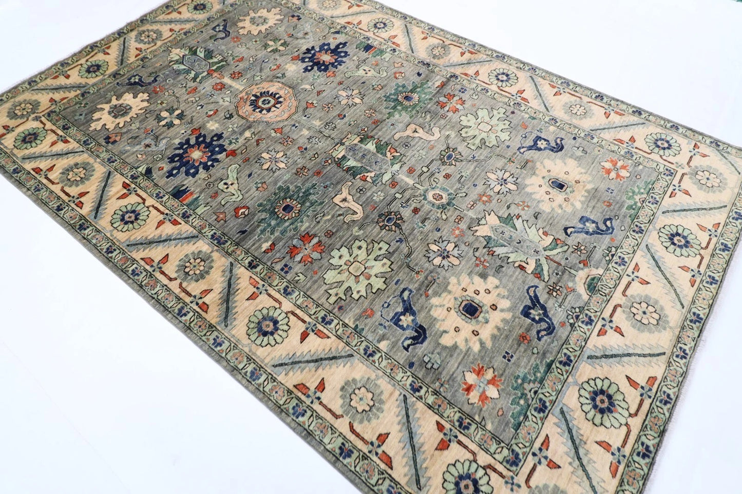 183 x 275 cm |  Bidjar Gray Afghan Tribal Hand Knotted Veg Dye Wool carpet