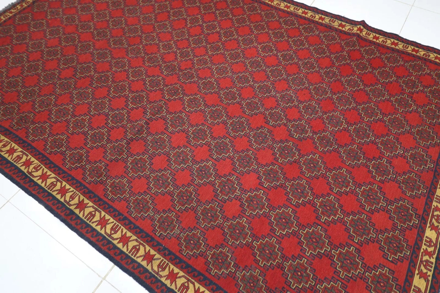 198 x 294 cm | Sumak Flat Weaved Afghan Tribal Hand Knotted Carpet