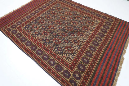 200 x 270 cm | Flat Weaved Kilim Afghan Tribal Hand Knotted Carpet