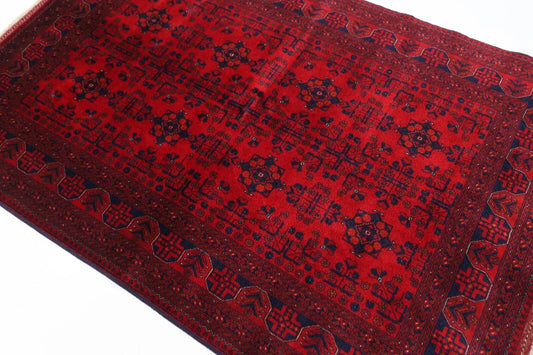 132 x 202 cm | Belgic Afghan Tribal Hand Knotted Veg Dye Wool carpet