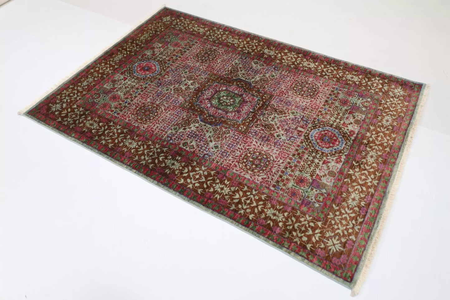 129 x 183 cm | Mamluk Afghan Tribal Hand Knotted Veg Dye Wool carpet