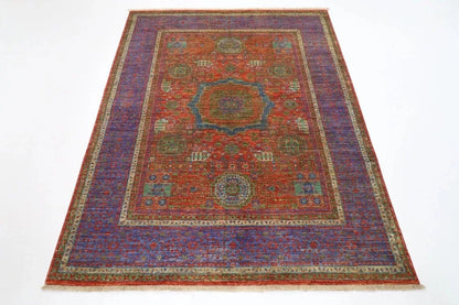 156 x 200 cm | Mamluk Afghan Tribal Hand Knotted Veg Dye Wool Carpet
