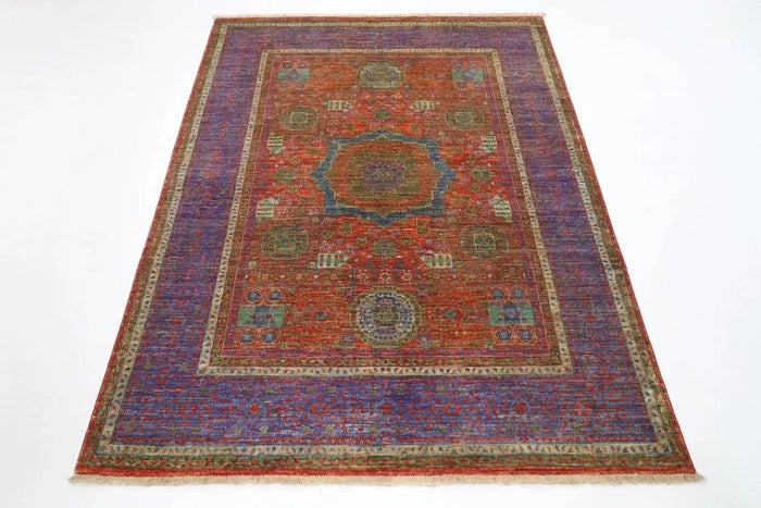 156 x 200 cm | Mamluk Afghan Tribal Hand Knotted Veg Dye Wool Carpet