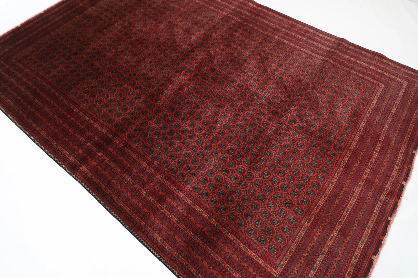 200 x 292 cm | Fine Mori Bokhara Afghan Tribal Hand Knotted Carpet