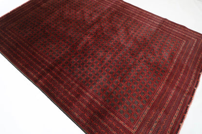 200 x 292 cm | Fine Mori Bokhara Afghan Tribal Hand Knotted Carpet